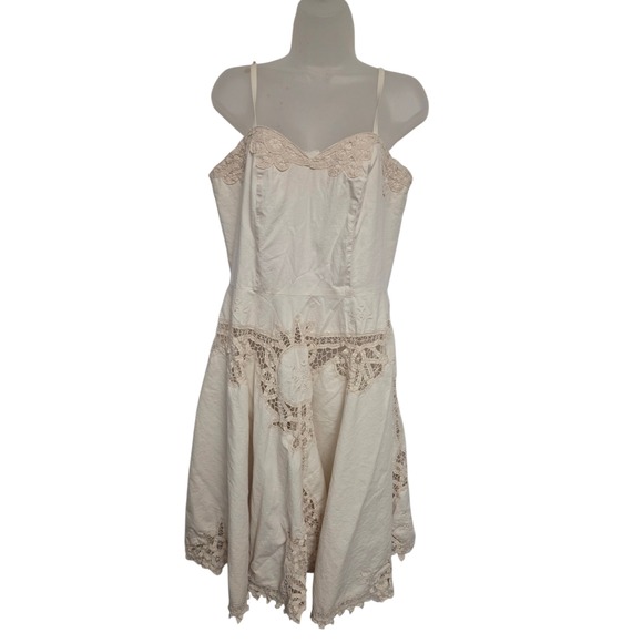 Unbranded Dresses & Skirts - Vintage 70s White Cotton Lace Prairie Dress Cottagecore Boho Edwardian